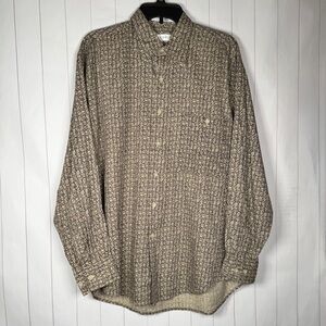 VTG Henry Grethel Retro Print Button Shirt Hipster Classy Concert Style M 39cm